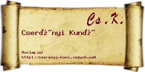 Cserényi Kunó névjegykártya